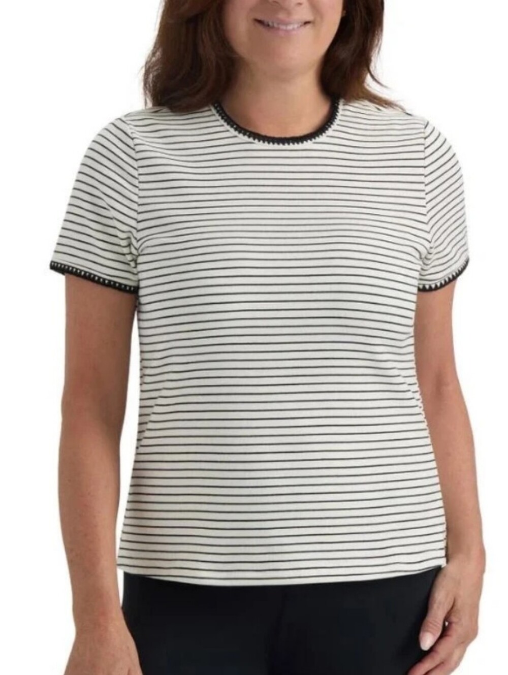 Teddi Rose Women's Striped Short Sleeve Top
